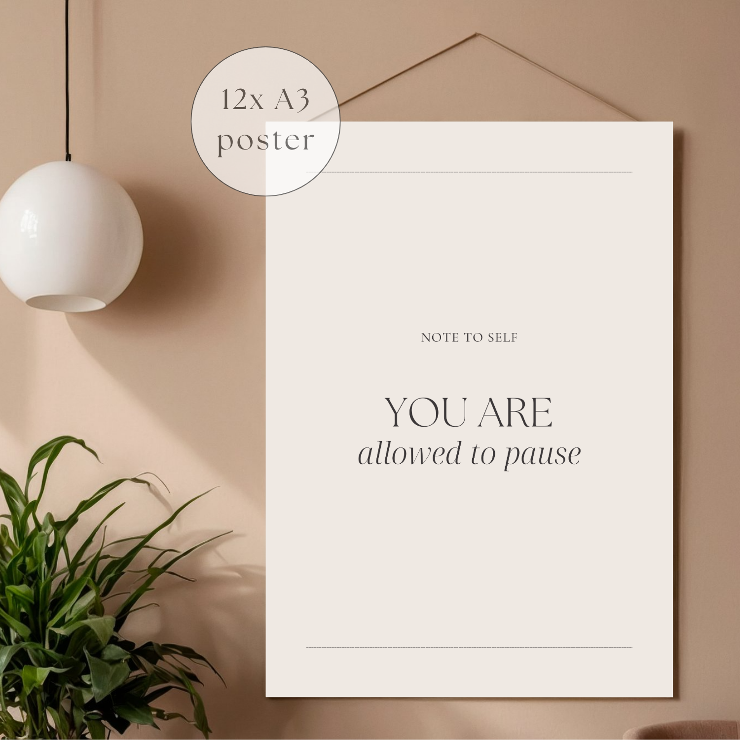 "You Are" Poster Pack · 12 Elegante Quote Printables voor Rust & Inspiratie (A3, PDF + PNG)