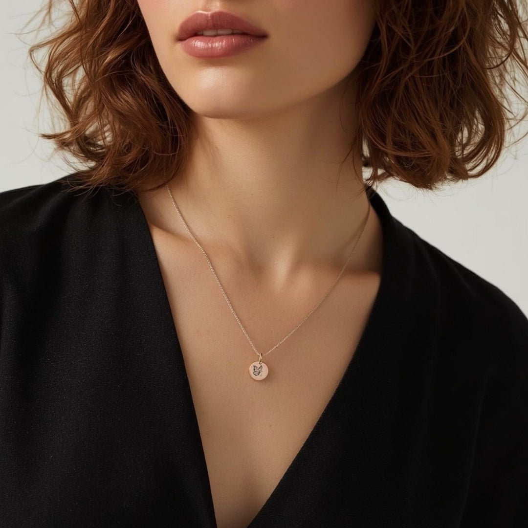 Gepersonaliseerde ketting met ronde hanger - Keelin Design