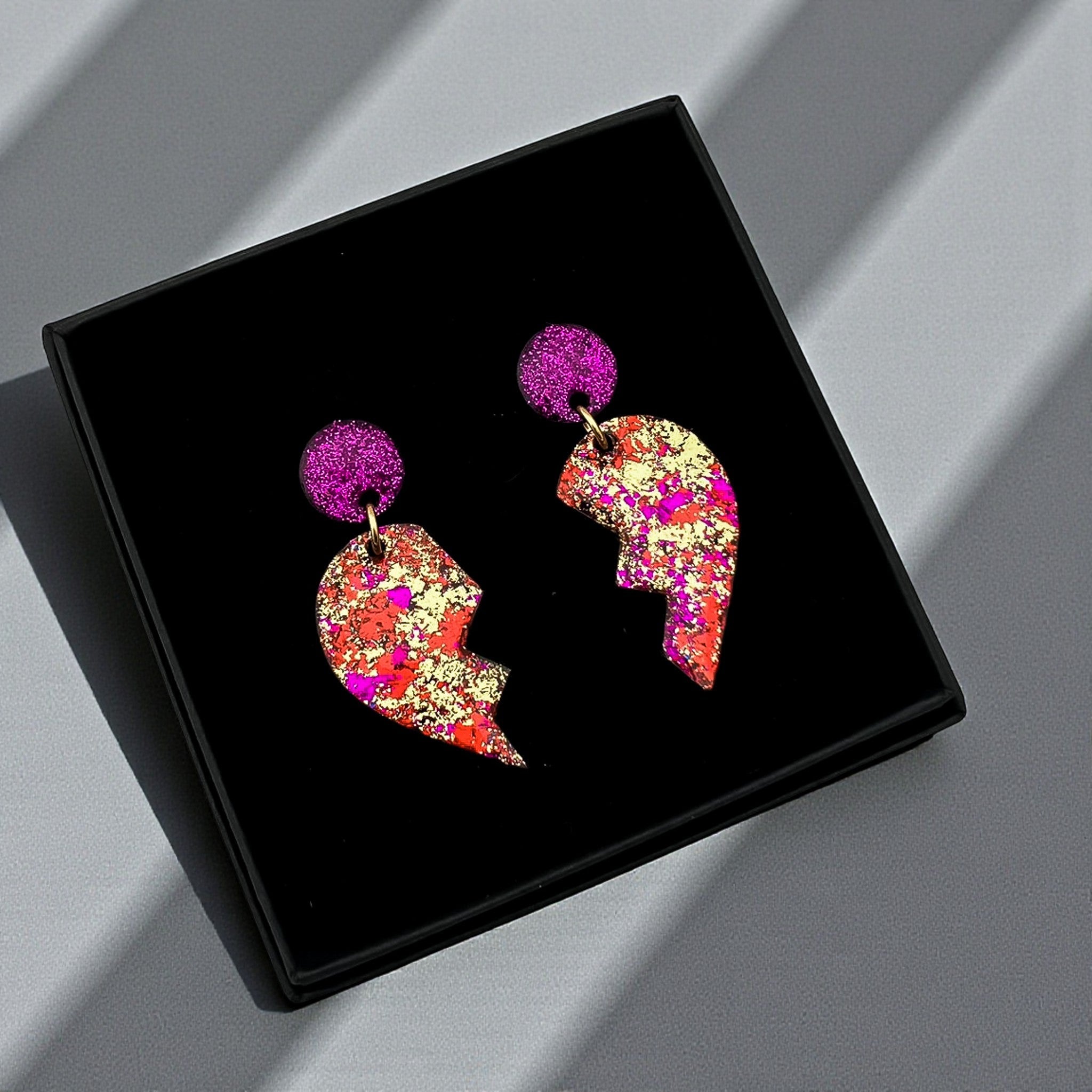 Noor – Gebroken Hart Statement Oorbellen - Keelin Design