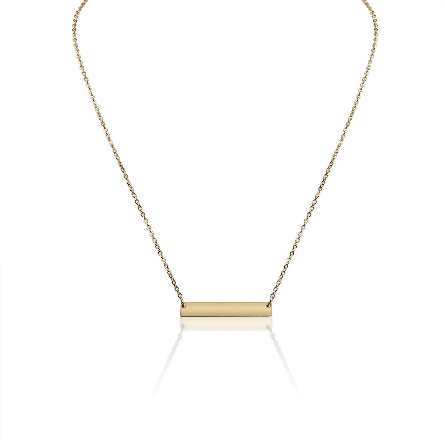 Gepersonaliseerd juweel: Fijne ketting met horizontale bar hanger
