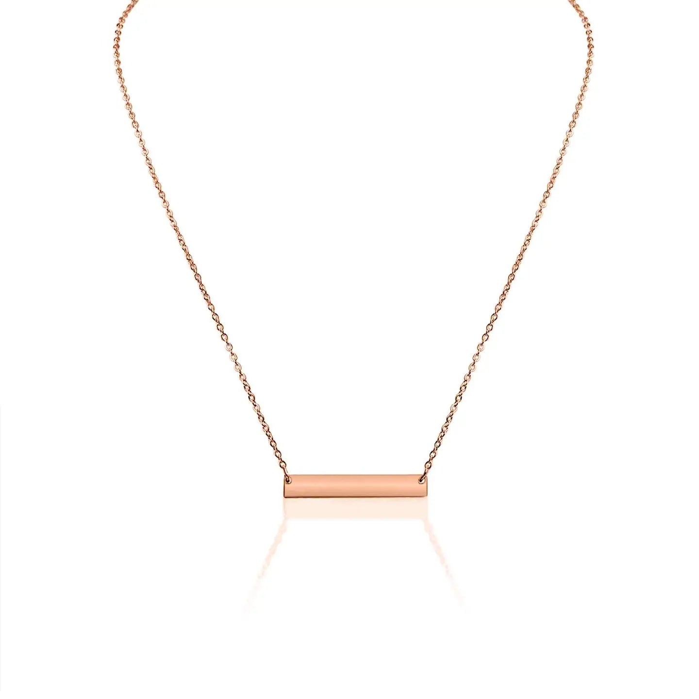 Gepersonaliseerd juweel: Fijne ketting met horizontale bar hanger