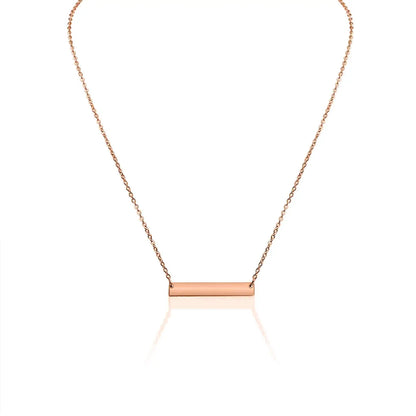 Gepersonaliseerd juweel: Fijne ketting met horizontale bar hanger