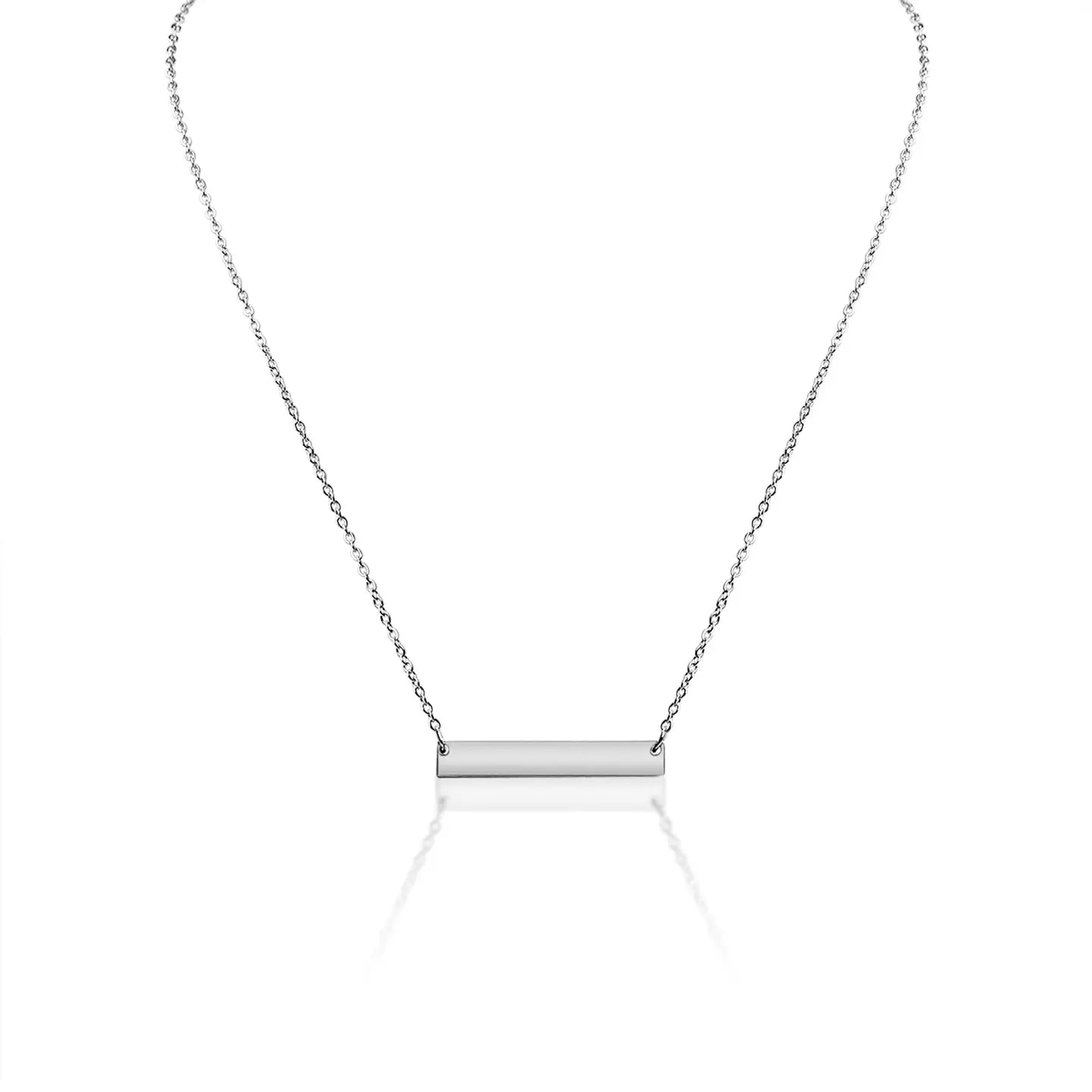 Gepersonaliseerd juweel: Fijne ketting met horizontale bar hanger