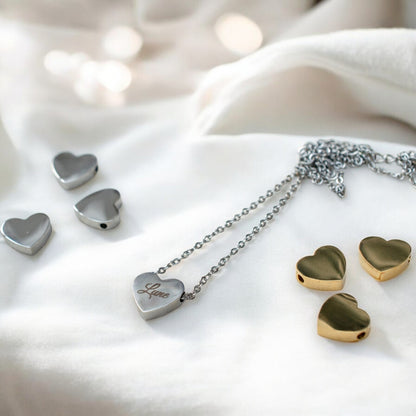 Gepersonaliseerd juweel: Fijne ketting met hartje kraal