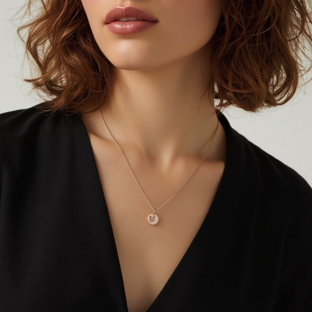 Gepersonaliseerd juweel: Fijne ketting met ronde hanger