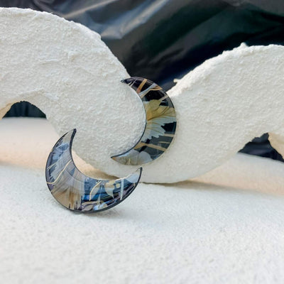 Keelin Design, Handgemaakte Oorbellen · Maan Oorbellen · Gouden Ochtendbloesem