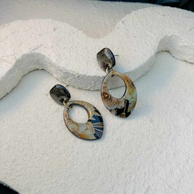 Keelin Design, Handgemaakte Oorbellen · Trix · Marquise Vorm Midi Oorbellen · Gouden Ochtendbloesem