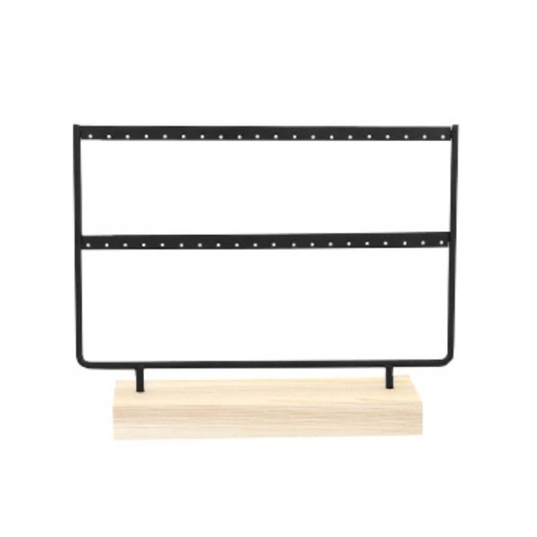 Sieraden display voor oorbellen - twee rijen - zwart