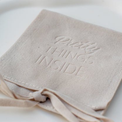 Sieradenzakje "Pretty THINGS INSIDE" - Beige