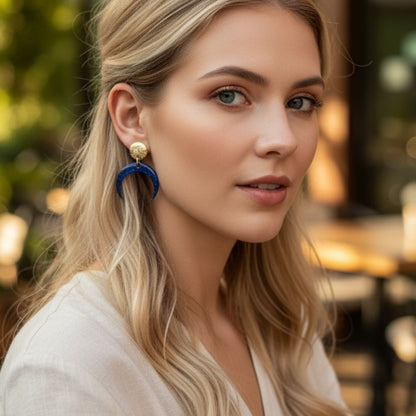 Claire - STARDUST Statement Blauw/Goud - Keelin Design