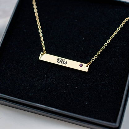 Gepersonaliseerde geboortesteen ketting - Keelin Design