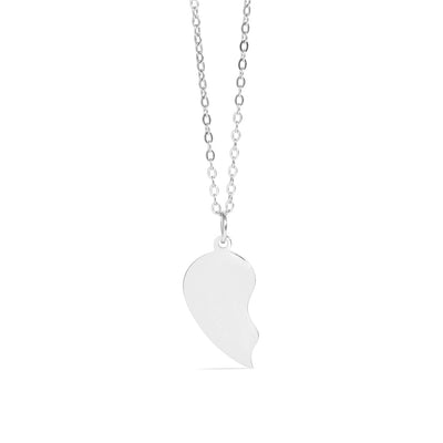 Gepersonaliseerde kettingen (set van 2) met half hartje-hanger - Keelin Design