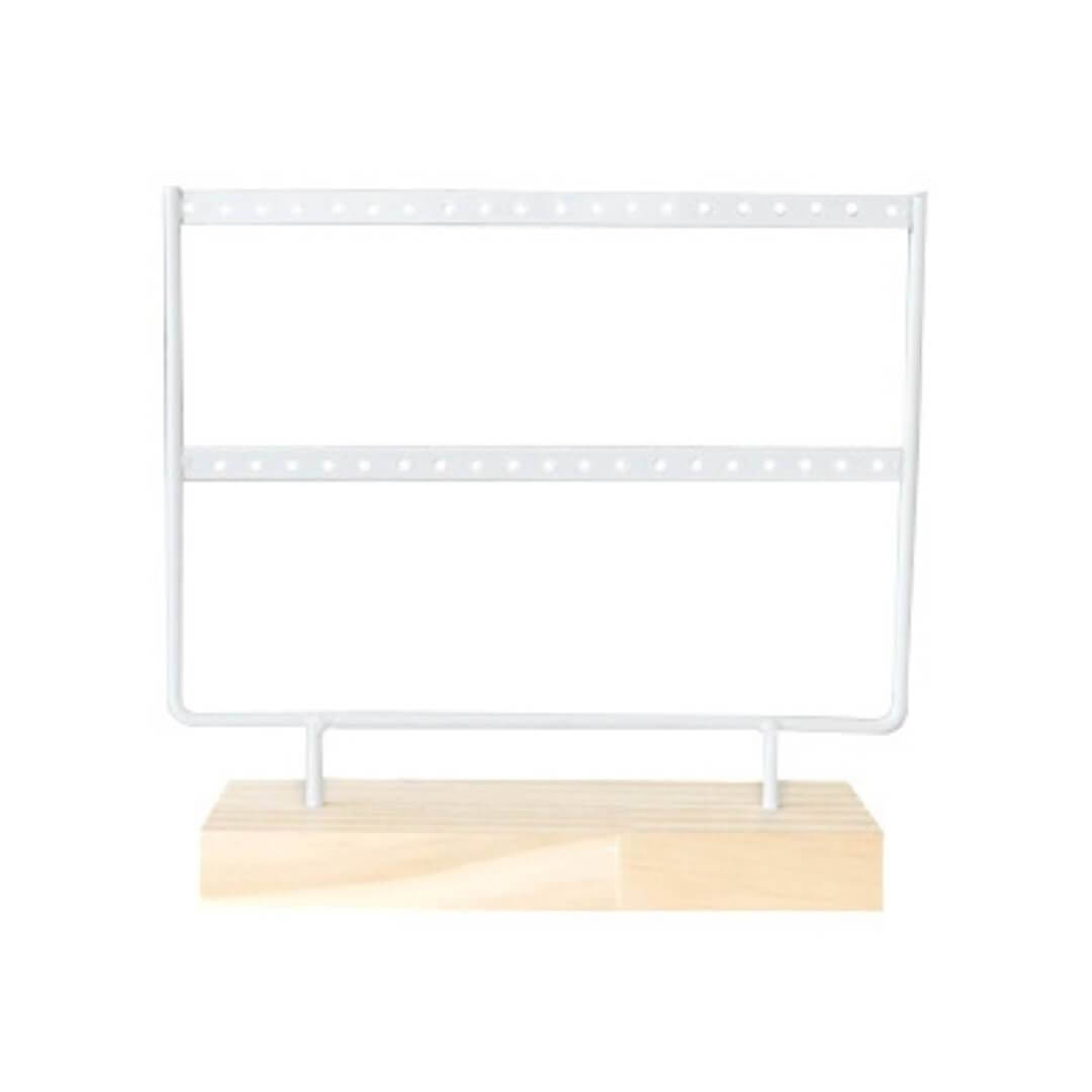 Sieraden display voor oorbellen - twee rijen - wit - Keelin Design