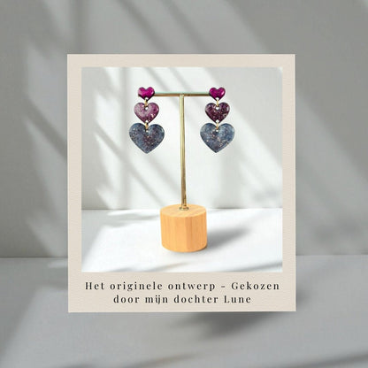 Statement Hartjes Oorbellen [Instant Design] - Personaliseerbaar - Keelin Design