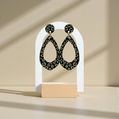 Zara · Statement Druppel Oorbellen · Luipaard Gravure - Keelin Design